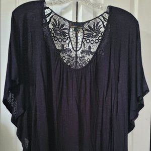 Black Flowy Blouse Shirt Top